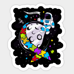 autism space stars awareness astronaut Sticker